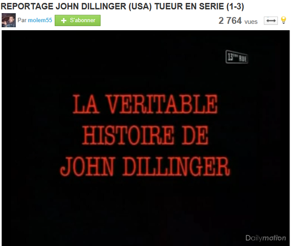 Documentaires video sur John Dillinger